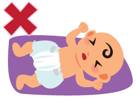 Diaper is covering the stump, a 'cross' means this is incorrect